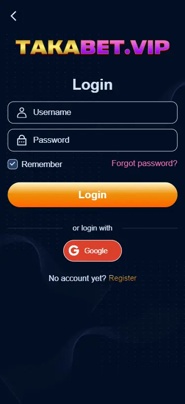 Takabet Login Button